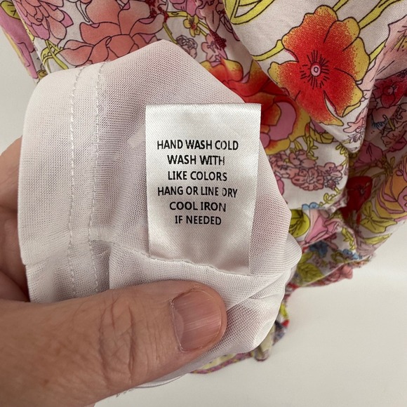 In Bloom Floral Maxi Dress Summer Boho Cottagecore Pink Yellow Sleeveless Medium - Picture 8 of 16